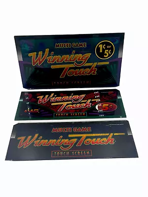 3 Pc. LOT  WINNING TOUCH  VEGAS CASINO Video Poker Machine LEXAN INSERT Panel Os • $39.95