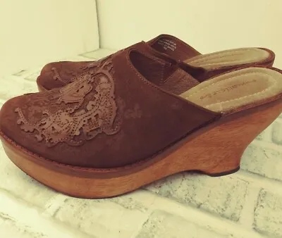 Matisse Womens Shoes Mule Clogs Floral Embossed Print Brown Size 9M • $34.99
