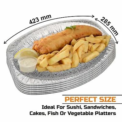 £7.99 • Buy 17  Aluminium Foil Platter Oval Disposable Plate Catering Serving Food Buffet
