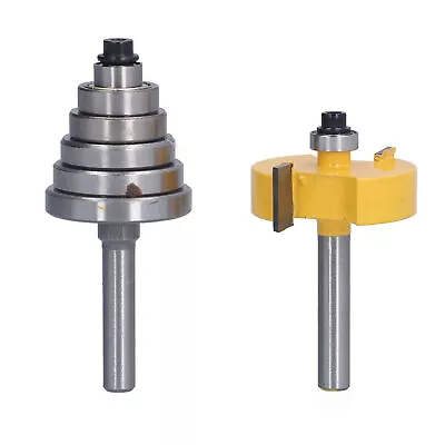 Rabbet Router Bit 1/4in Shank Milling Cutter Router Bits W/ Bearings Set • $14.55