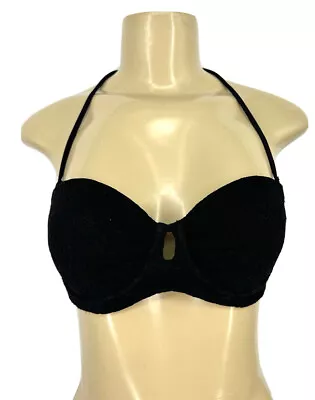 Victoria’s Secret 34B Swim Bra Underwired Halter Neck Black Women 1-2 • £10.12