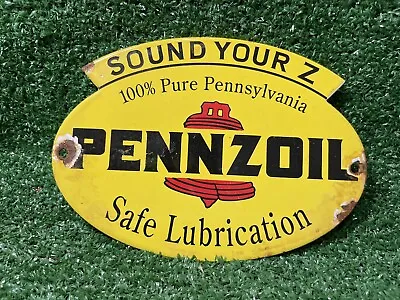 Vintage Pennzoil Porcelain Sign Car Parts Service Center Motor Oil Gas Car Truck • $167.12