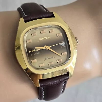 Vintage LONGINES ADMIRAL Men's Automatic Watch Data L633.2 17Jewels Swiss 1975 • $399