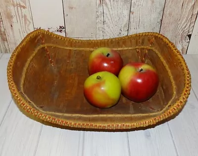 Old Maine American Woodlands New England Birch Bark Basket Handmade 13 X 11 Inch • $85