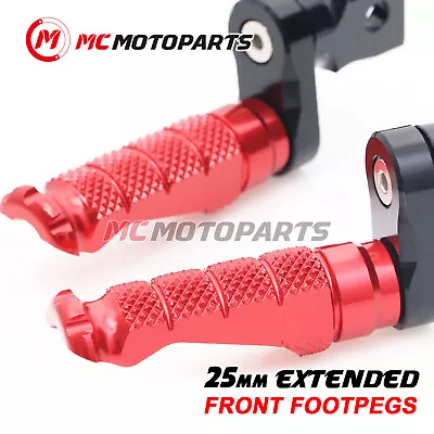 R-Fight Front Foot Pegs 25mm Extended Red For Dragster 800 RR / RC 15-19 18 17 • $78.66