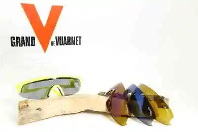 Vuarnet Yellow Sport Biking Sunglasses ONE FRAME WITH 4 LENS (Brown And Gray) • $129