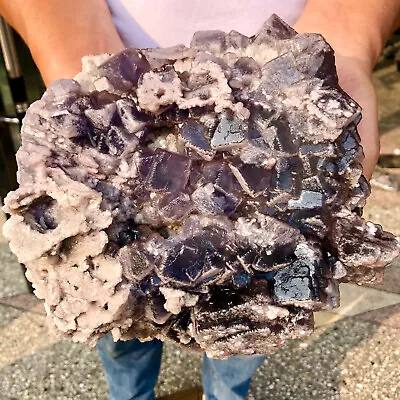 12.18lb Natural Cubic Fluorite Crystal Cluster Mineral Sample Healing • $0.99