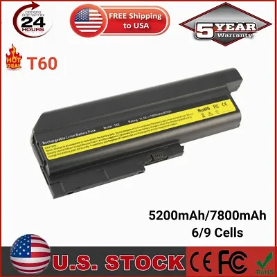 Battery T60 For IBM ThinkPad R60 R61 R61I R61E T60P T61 T61P T500 W500 6/9 Cells • $16.99