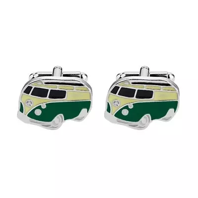 Silver Mens Camper Van Camping Travel Novelty Cufflinks Cuff Links Jewellery • £9.98