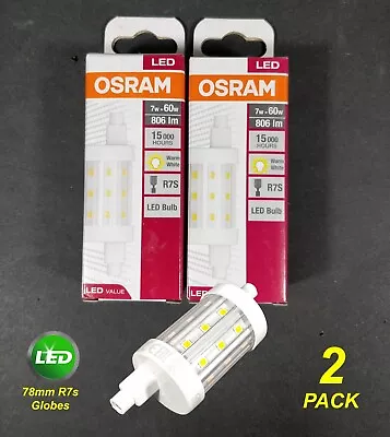 2 X Osram LED 78mm R7s  Floodlight Globes Bulbs Lamps Warm White 2700K Double En • $39