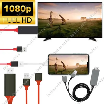 1080P HD HDMI Mirroring Cable Phone To TV HDTV Adapter For IPhone/ IPad/Android • $5.98