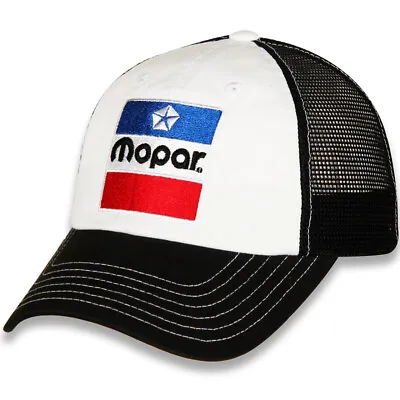 Mopar Men's Licensed Embroidered Mesh Trucker Hat Cap - Black/White • $21.99
