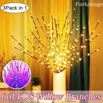 £11.75 • Buy LED Branch Twig Lights Light Up Willow Branches USB Plug-in Christmas Decor UK