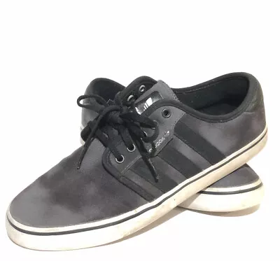 Adidas Shoes Sneakers Size 9 Black Gray Canvas Mens • $26.74