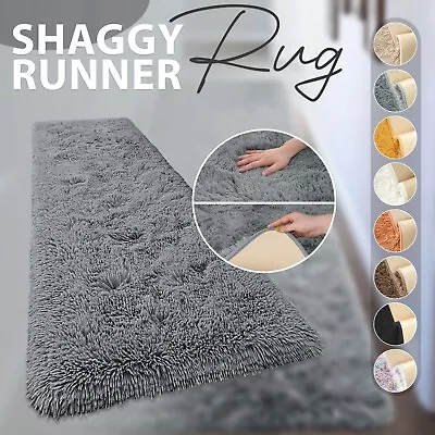 Non Slip Shaggy Rugs Living Room Hallway Runner Carpet Fluffy Bedroom Floor Mats • £7.99