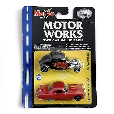 MAISTO - MOTOR WORKS Two Car Value Pack Ford Thunderbird Ford Hot Rod #28 • $8.79