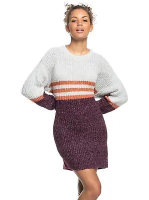 Roxy Milky Cloud Dress Fig Flattering Stretch Sweater Dress Large L US 11 • $35.88
