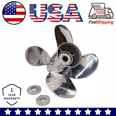 Stainless Steel Outboard Propeller 11.6x12 For Mercury 25-75HP 2/4Stroke 13Tooth • $179