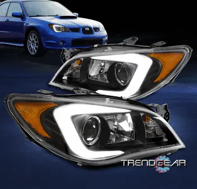 For 2006-2007 Subaru Impreza LED Tube Halogen Projector Headlight Headlamp Black • $303.95