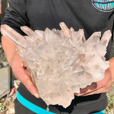 9.06lb  Natural Clear Quartz Crystal Cluster Mineral Specimen Collection Healing • $0.99