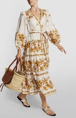 $425 • Buy Zimmermann Amelie Floral Tiered Midi Dress Size 1 *please Read Description*
