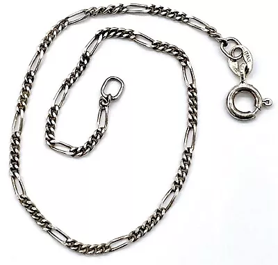 VTG - 925 STERLING SILVER - Italy - 7” Figaro Chain Bracelet Or Anklet • $12