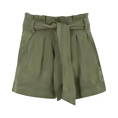 £4.99 • Buy Girls Paperbag Denim Shorts Tie Belt High Waist Summer Sand Khaki Hot Pants
