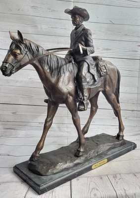 $799 • Buy Bronze By FREDRICK REMINGTON 23 X23 X7.5  Sculpture Marble Base Statue Figurine