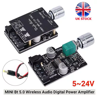 MINI Bluetooth 5.0 Wireless Audio Digital Power Amplifier Stereo Board Amp UK • £8.22