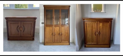 £0.99 • Buy Bespoke Solid Wood Display Cabinet With Matching TV Unit And Stereo Cabinet