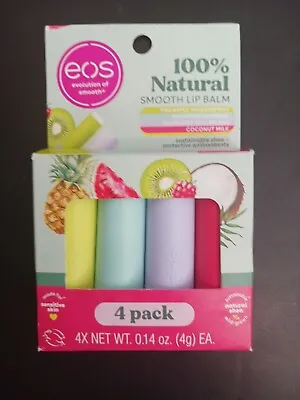 Eos Smooth Lip Balm 4pk 100% Natural Pineapple Watermelon Free Shipping • $8