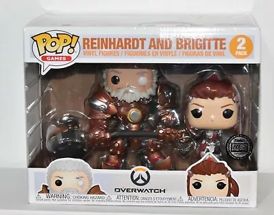 $65 • Buy Overwatch Pop Vinyl 2019 SDCC Blizzard Exclusive Reinhardt And Brigitte 2 Pack