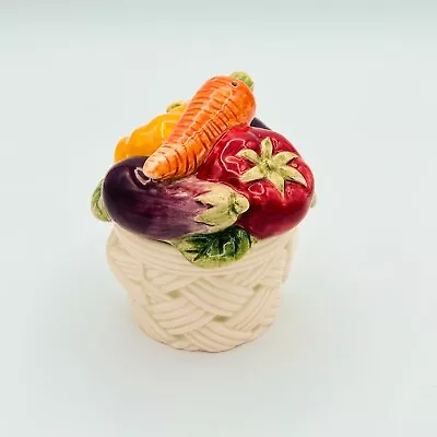 Vintage Fitz And Floyd Vegetable Garden Basket Salt And Pepper Shaker • $31