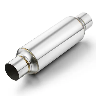 Exhaust Muffler / Resonator Stainless Steel 2.5  IN 2.5  OUT 16  Overall Length • $46