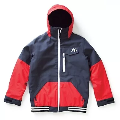 BURTON ANALOG  AG Greed  Snowboard Ski Sherpa Fleece Hood Jacket Red Blue - Sz L • $110