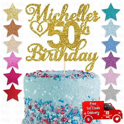 Personalised 50th Happy Birthday Cake Topper Any Age Any Name 18th 21st 30th 40 • £2.75