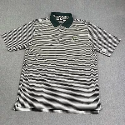 UCF Bulls FootJoy Polo Shirt Large Green White Striped Golf Performance Men • $19.89