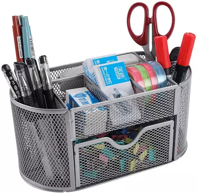 EasyPAG Office Mesh Desk Tidy Multifunctional Stationery Storage Desktop Pen • £14.76