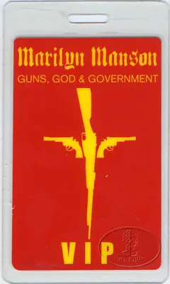 MARILYN MANSON 2002 Guns God & Government Laminated Backstage Pass • $29.99