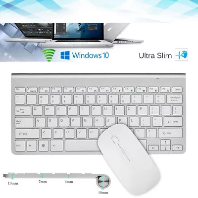 2024 Slim Mini Wireless Keyboard And Mouse Comb Set 2.4G For Mac Apple PC Laptop • £17.99