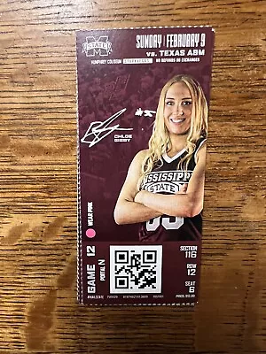 Mississippi State Bulldogs Womens Basketball Collectible Ticket Stub Chloe Bibby • $5.99