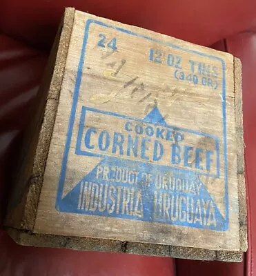 OLD VINTAGE LIBBYS McNEILL LIBBY CORNED BEEF WOODEN CRATE WOOD URUGUAY SEATTLE • $35