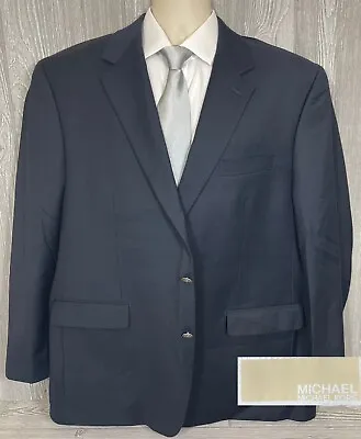 Michael Kors Mens Navy Wool 2 Metal Button Sportcoat Blazer Sz 48R (t9) • $50