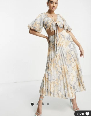 $30 • Buy Asos Design Snake Print Size 16 Dress