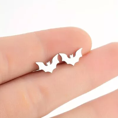 Fashion Stainless Steel Bat Animal Stud Earrings Men Women Party Jewelry Gift • $0.80