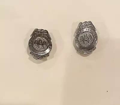 2 Vintage AAA Patrol Service Award Lapel Pin Badge Triple A Silver Tone 5/8  • $9.99