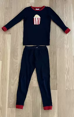 Bella BlIss PIMA COTTON Popcorn Movie Night Pajamas Size 7 Boys Girls Navy Red • $19.50