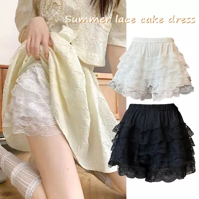 Lace Safety Pants Cake Skirt Safety Shorts Home Sleep Shorts Elastic Waist Thin • £3.73