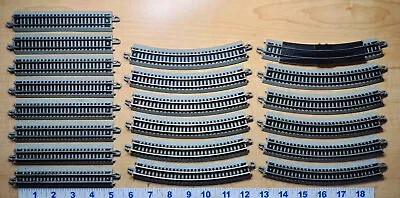 N Scale 20 Pieces Bachmann E-z Track Straight And Curved Track Excellent • $29