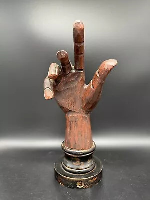 Antique Glove Display Wooden Hand Folk Art Sculpture • $296.99